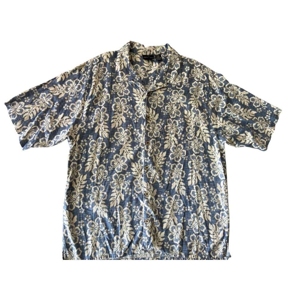 Ocean Pacific OP Longriders Hawaiian Mens XL Button‎ Short Sleeve Shirt Floral